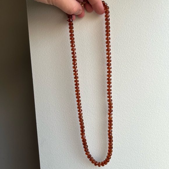 Amber Toned Faceted Glass Bead Necklace - Picture 2 of 3